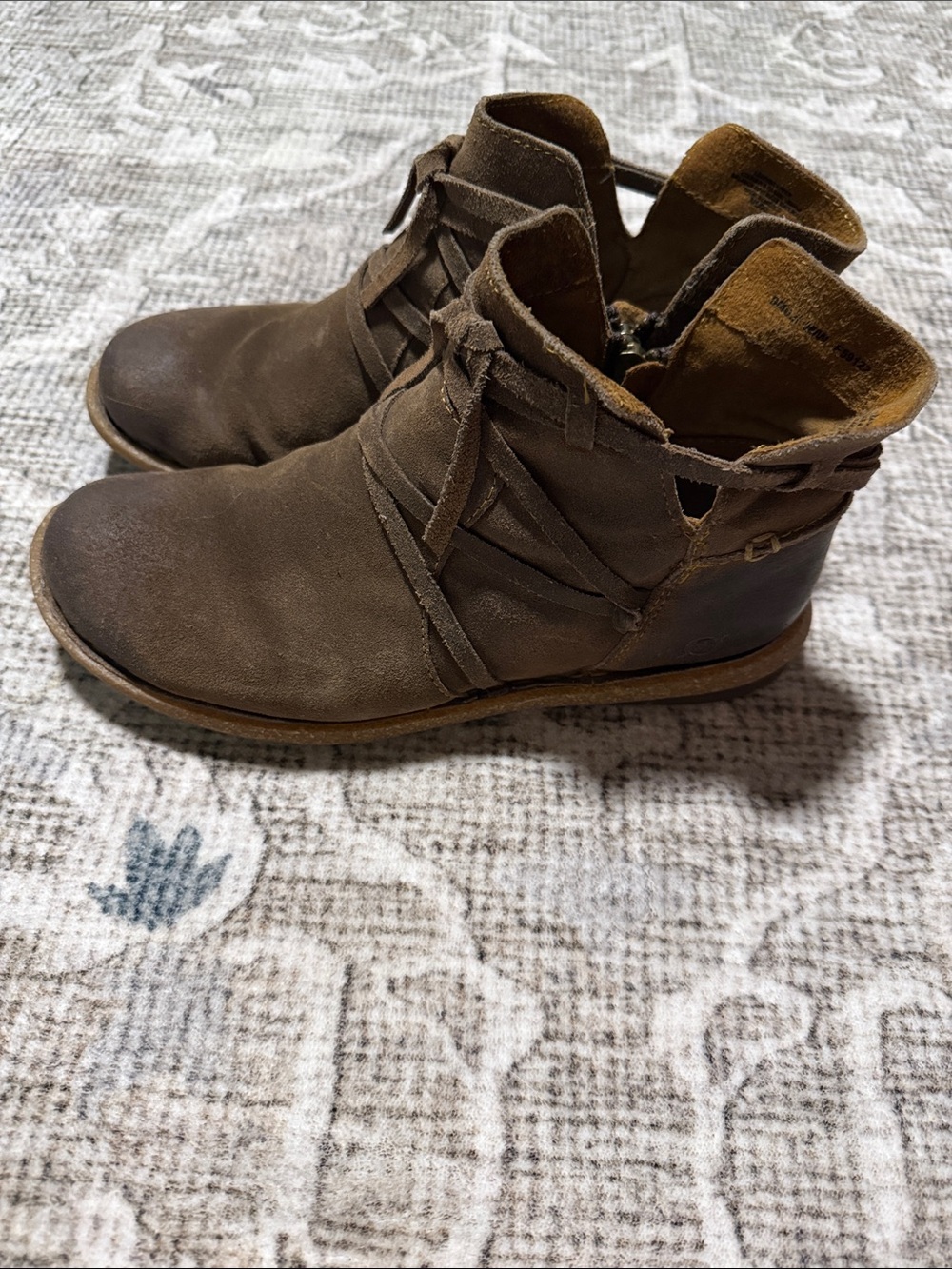 Born Women’s Brown Suede Chukka Boots with Side Zip - Picture 5 of 8
